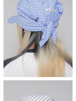 lace-up headscarf cap