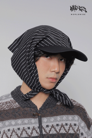 lace-up headscarf cap