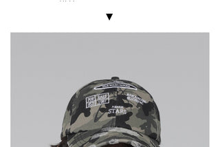 washed camouflage cap