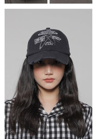 washed camouflage cap