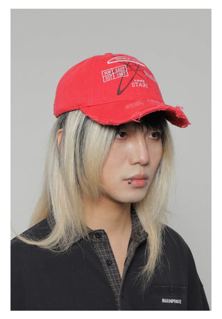 washed camouflage cap
