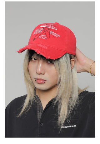 washed camouflage cap
