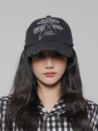 washed camouflage cap