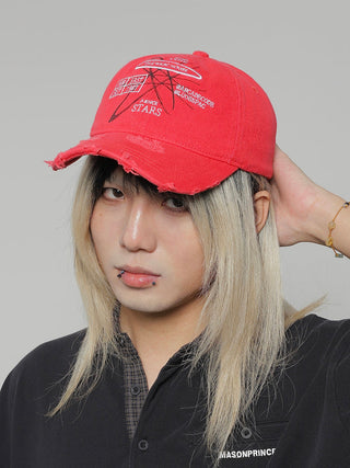 washed camouflage cap