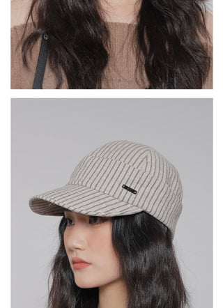 striped newsboy cap