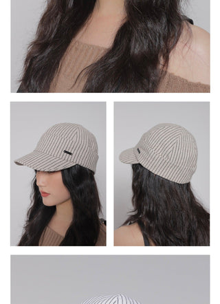 striped newsboy cap