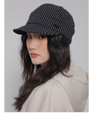 striped newsboy cap