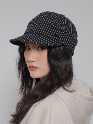striped newsboy cap