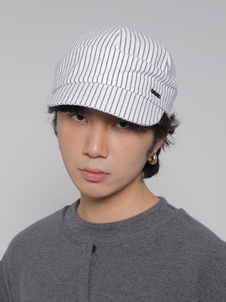 striped newsboy cap