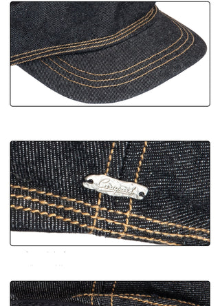 denim flat beret