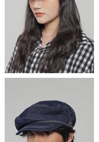 denim flat beret