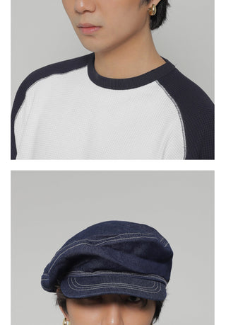 denim flat beret