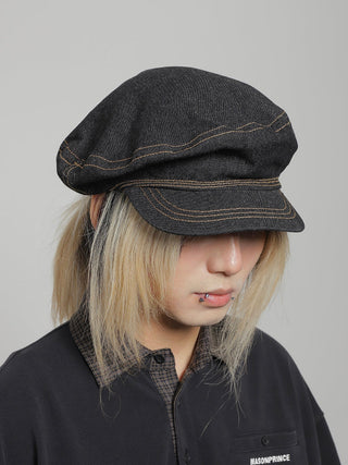 denim flat beret