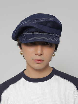 denim flat beret