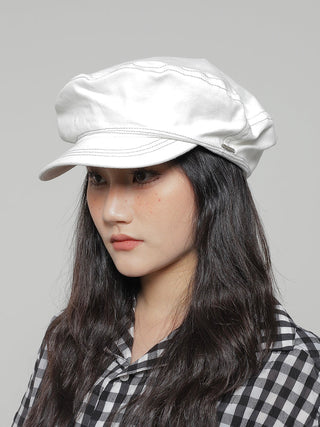denim flat beret