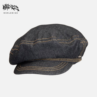 denim flat beret
