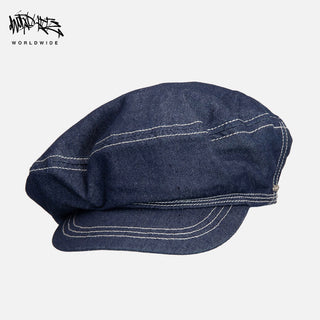 denim flat beret