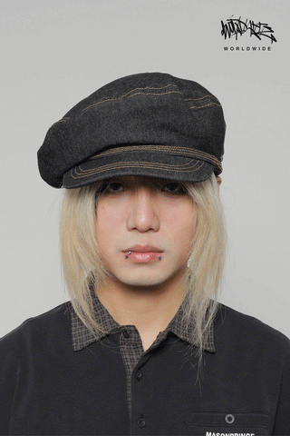 denim flat beret