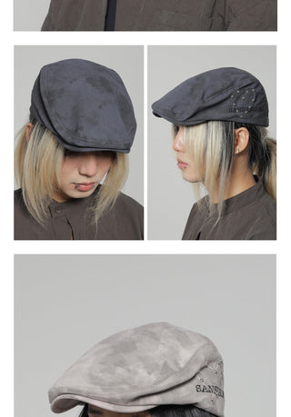 tie-dyed rivet beret