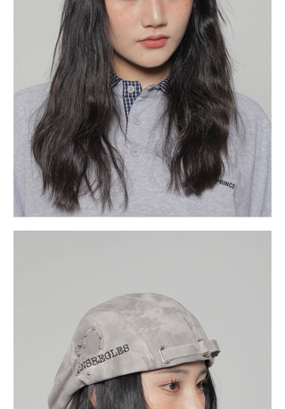 tie-dyed rivet beret