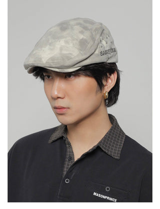 tie-dyed rivet beret
