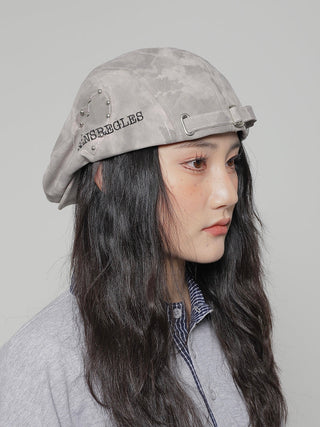tie-dyed rivet beret