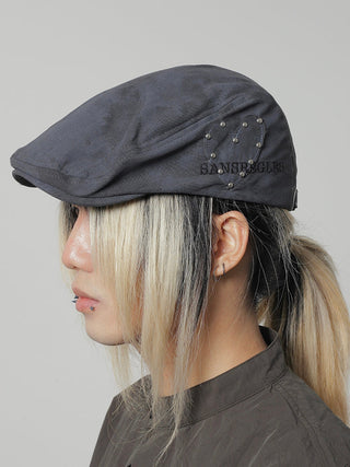 tie-dyed rivet beret