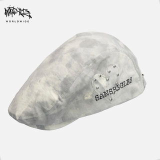 tie-dyed rivet beret