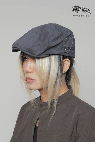 tie-dyed rivet beret