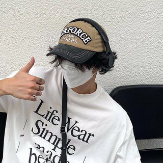 distressed letter cap