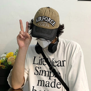 distressed letter cap