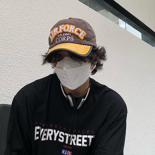 distressed letter cap