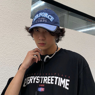 distressed letter cap