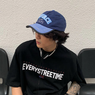 distressed letter cap