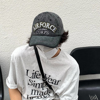 distressed letter cap