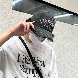 distressed letter cap