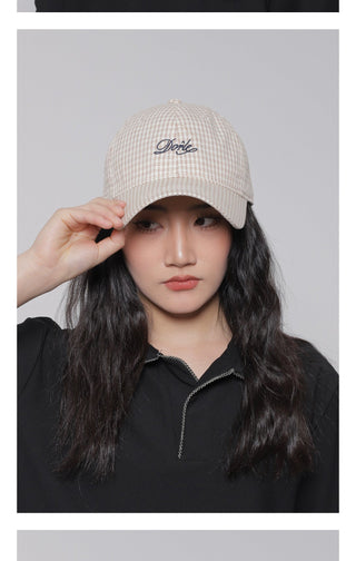 plaid letter cap