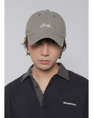 plaid letter cap