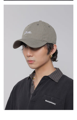 plaid letter cap