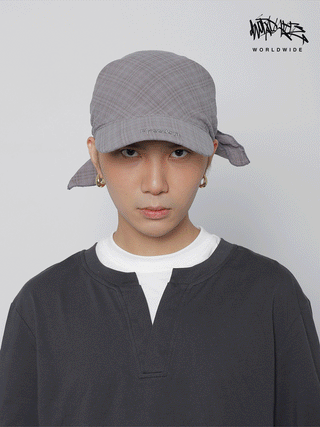plaid strap tam