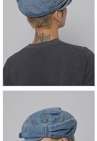 pocket denim beret