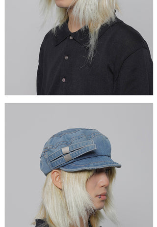 pocket denim beret