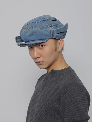 pocket denim beret