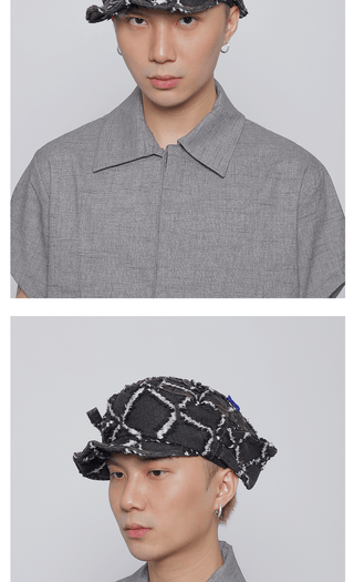 pocket denim beret