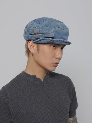 pocket denim beret