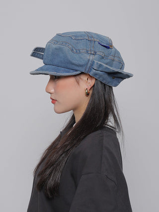 pocket denim beret