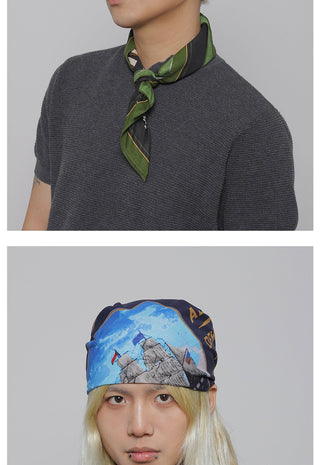 printed headscarf cap