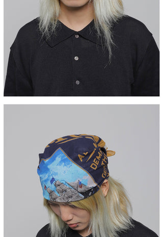 printed headscarf cap
