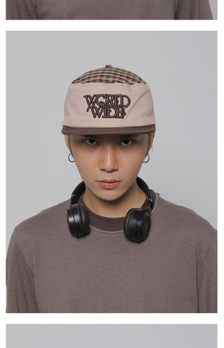 plaid flat-top cap