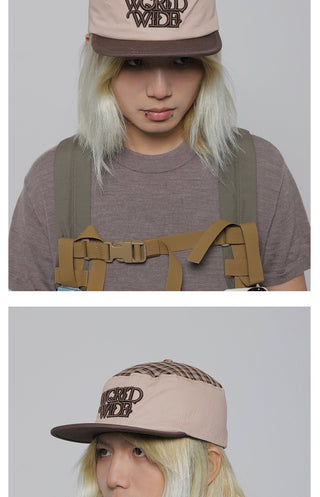 plaid flat-top cap